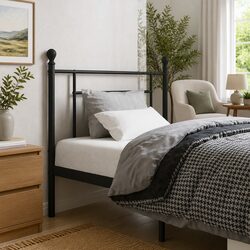 Black Metal Headboard for 90cm Bed Frame