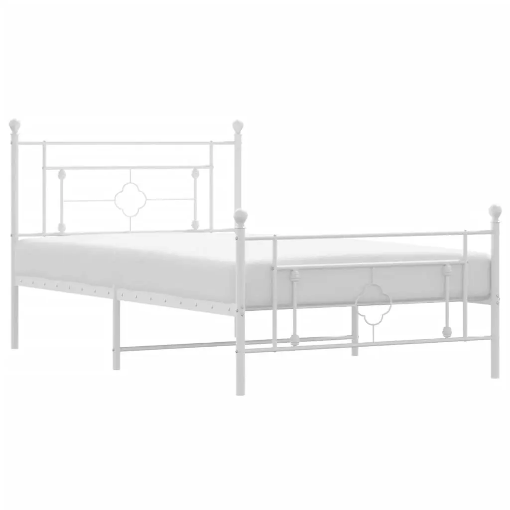 White Metal Bed Frame King Single 107x203 cm