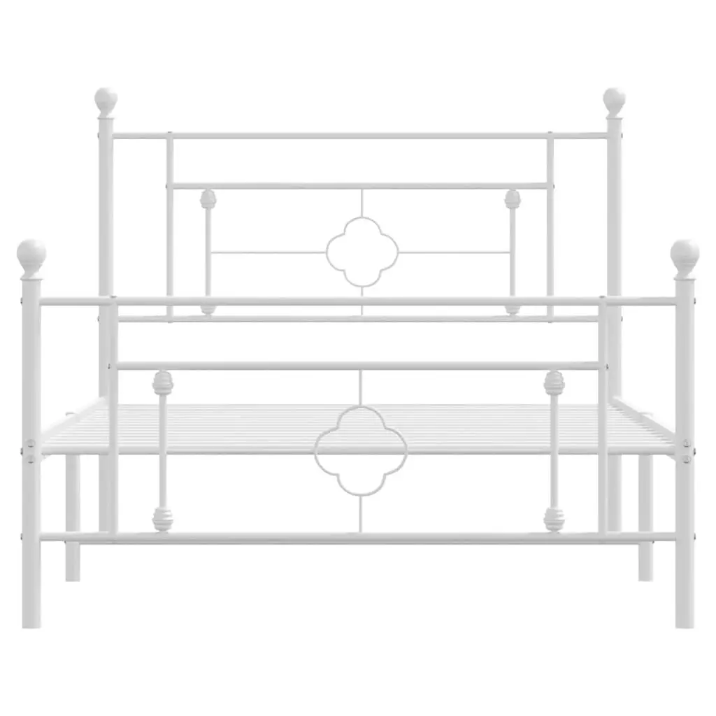 White Metal Bed Frame King Single 107x203 cm
