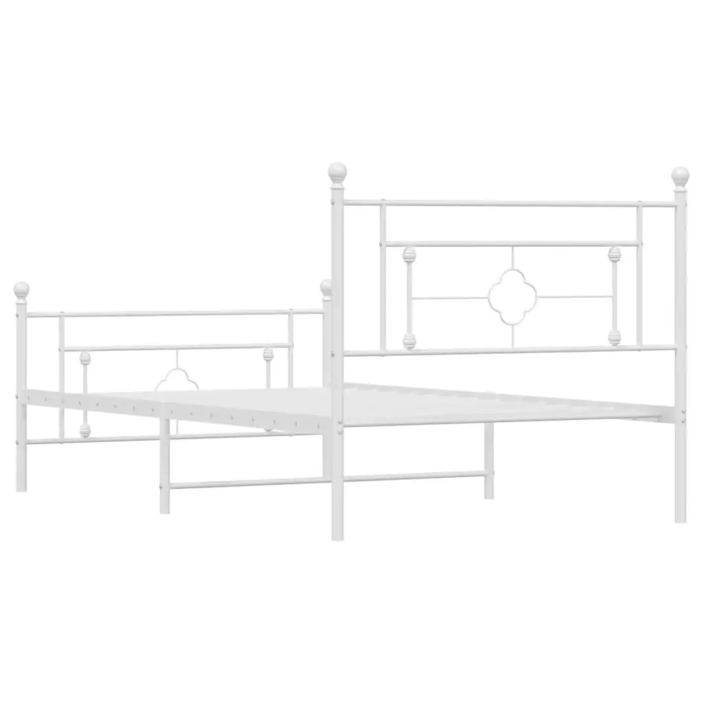 White Metal Bed Frame King Single 107x203 cm