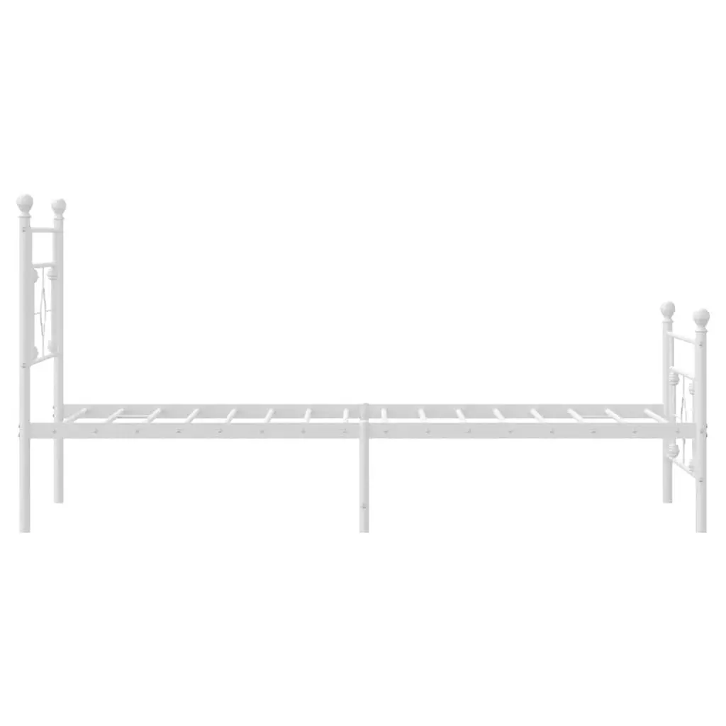 White Metal Bed Frame King Single 107x203 cm