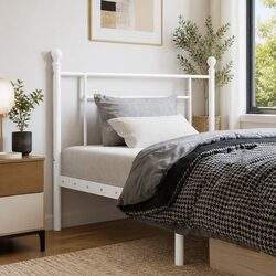 White Metal Headboard 90cm Bed Frame Header for Comfort