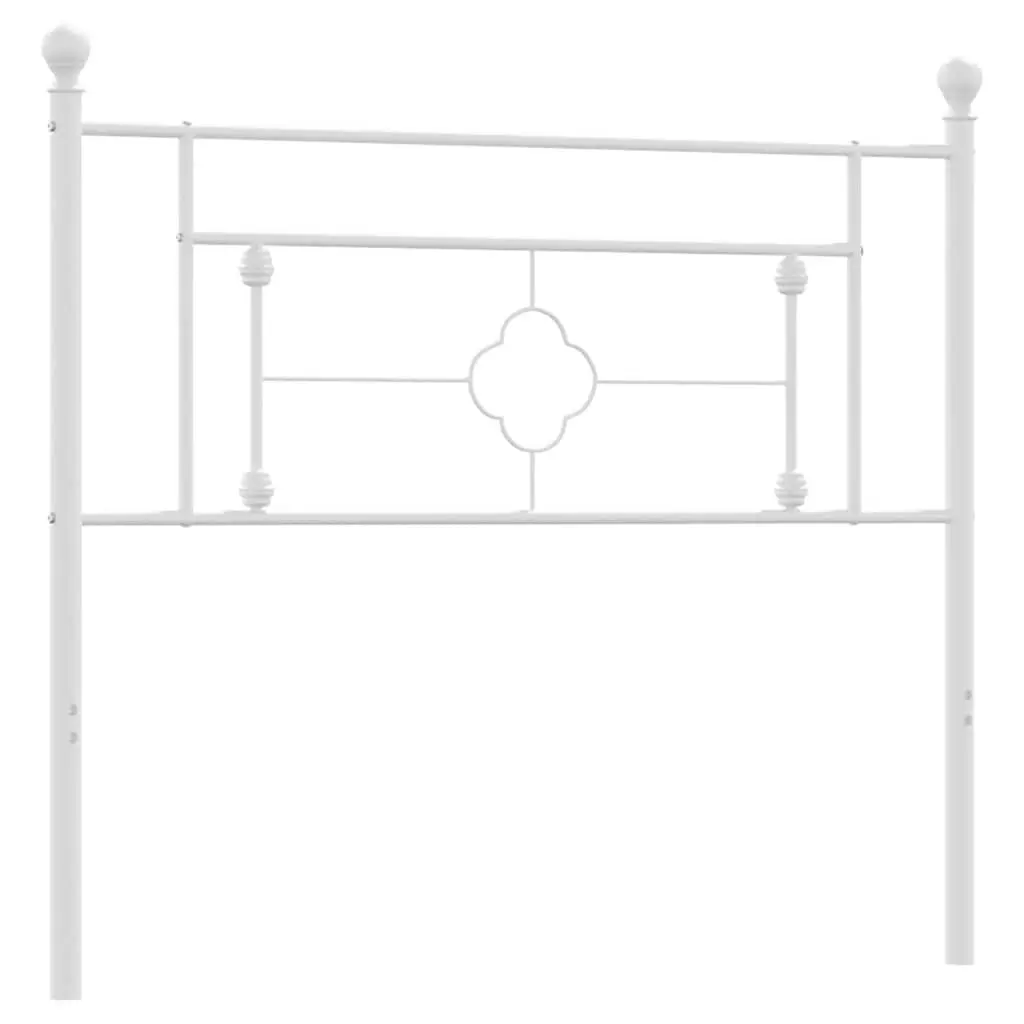 Metal Headboard White 107cm Powder-coated Steel Bedroom Furniture