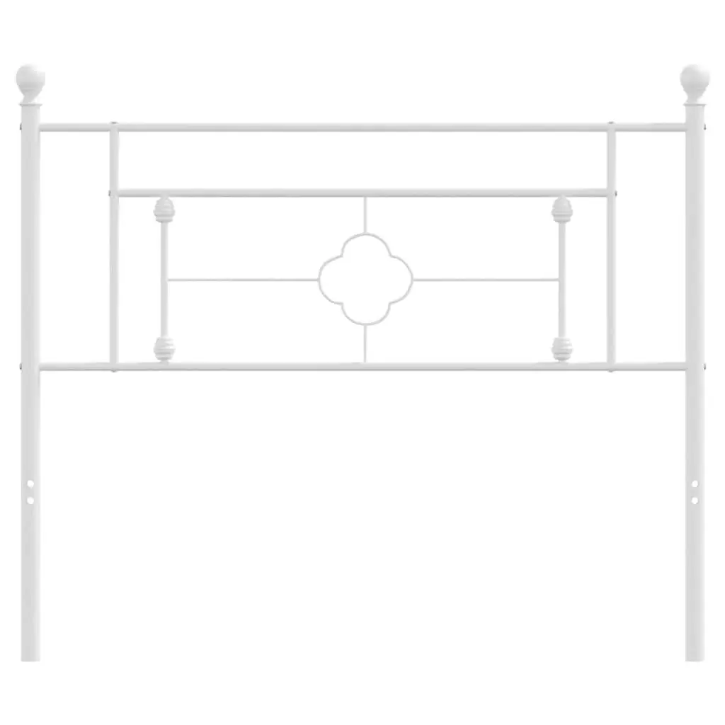 Metal Headboard White 107cm Powder-coated Steel Bedroom Furniture