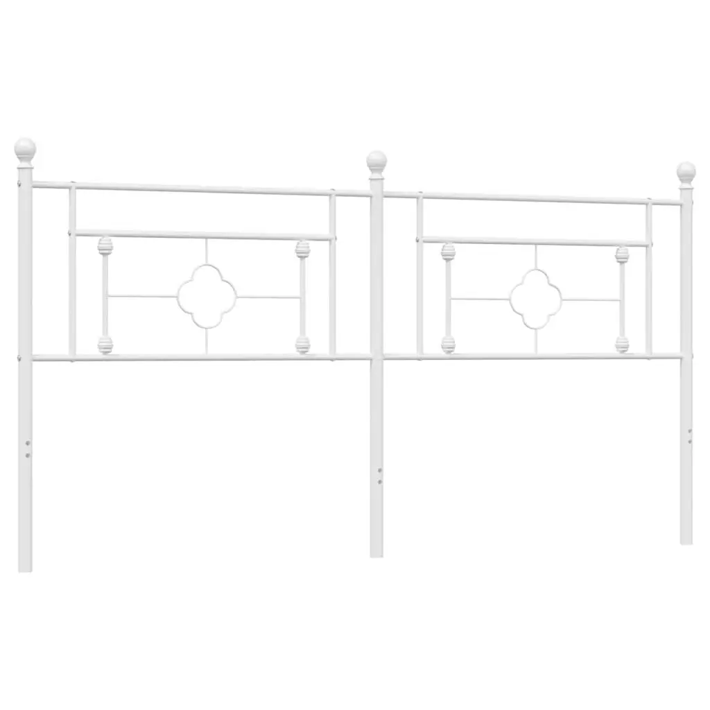 Metal Headboard White 180cm Powder-coated Steel Bed Header