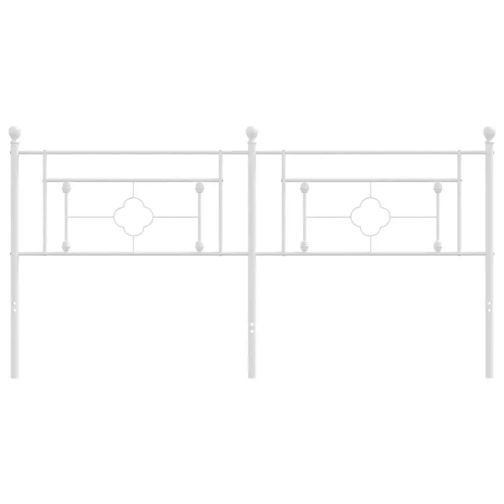 Metal Headboard White 180cm Powder-coated Steel Bed Header