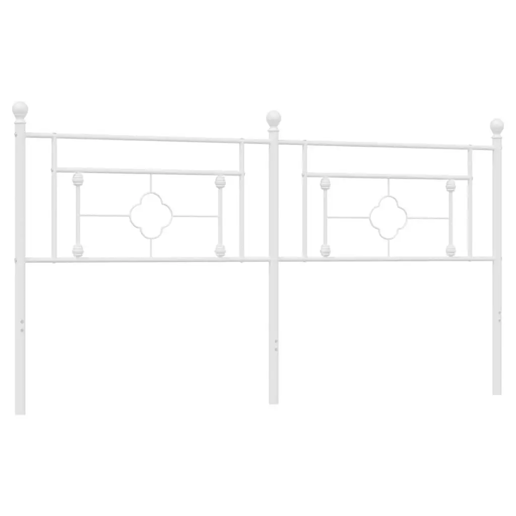 Metal Headboard White 180cm Powder-coated Steel Bed Header