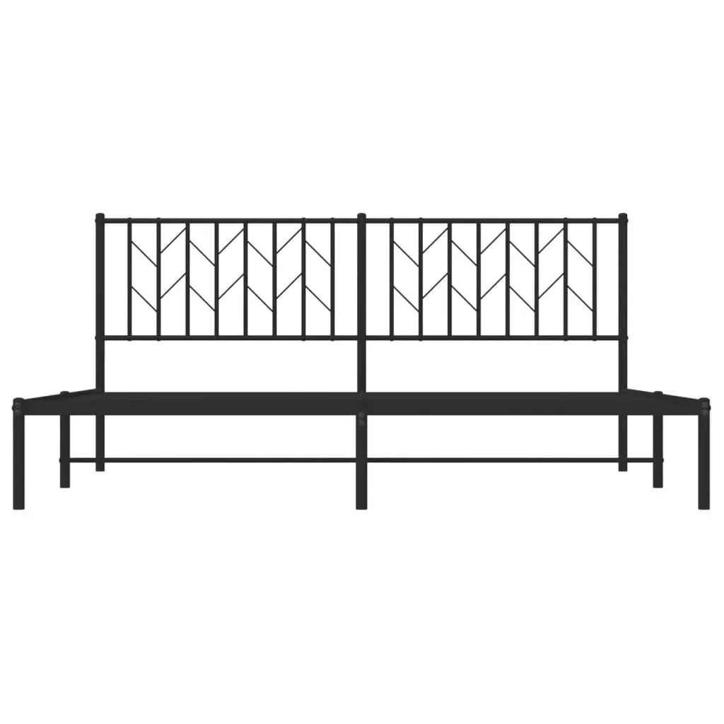 Black Metal King Bed Frame with Headboard