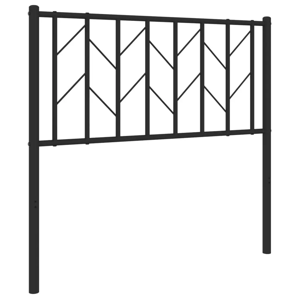 Metal Headboard Black 90cm Powder Coated Steel Sturdy Construction Bedroom Bed Frame Replacement