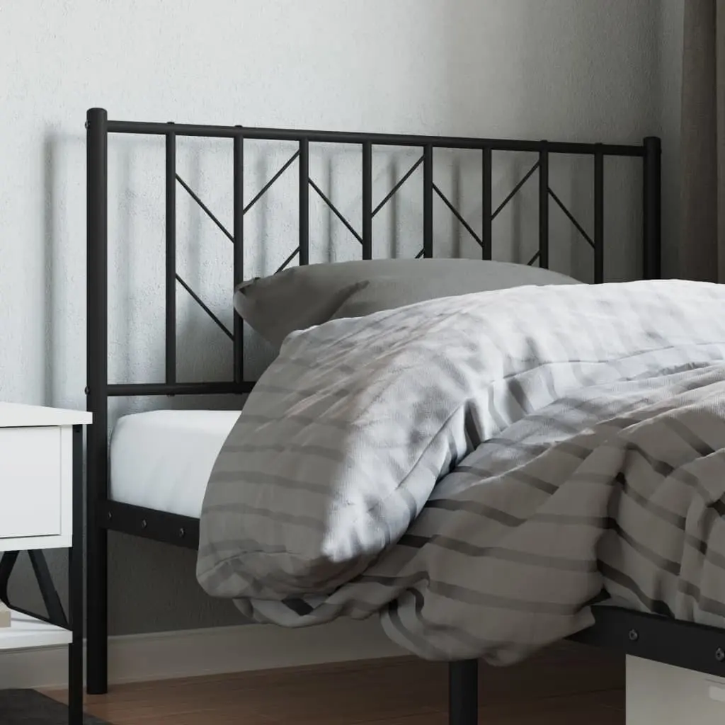 Metal Headboard Black 107 cm Powder-Coated Steel