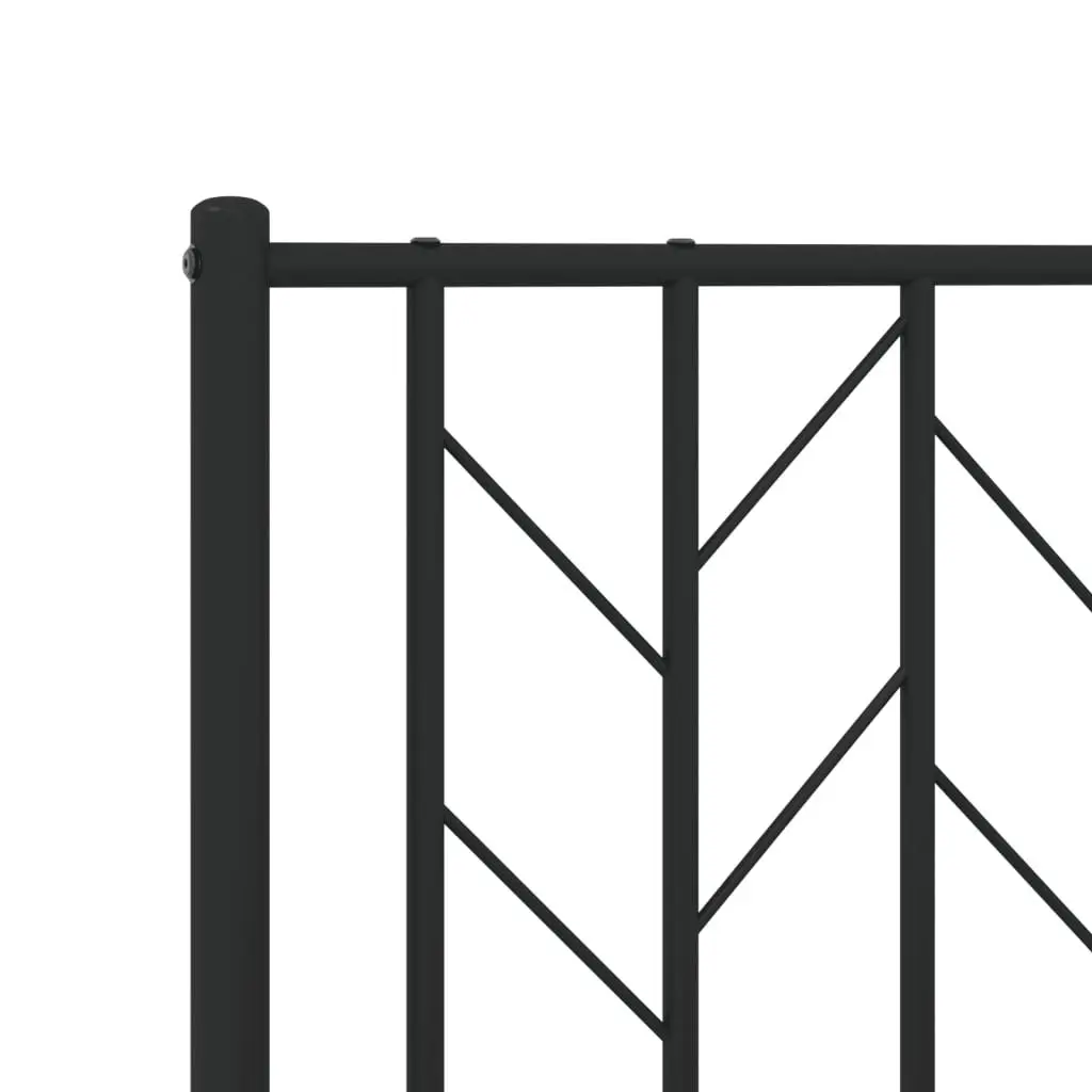 Metal Headboard Black 107 cm Powder-Coated Steel