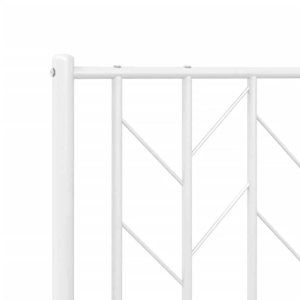 White Metal Bed Frame King Single 107x203cm with Footboard