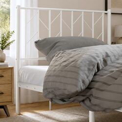 White Metal Headboard for 90cm Bed Frame