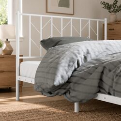 Elegant White Metal Headboard for Cozy Bedrooms