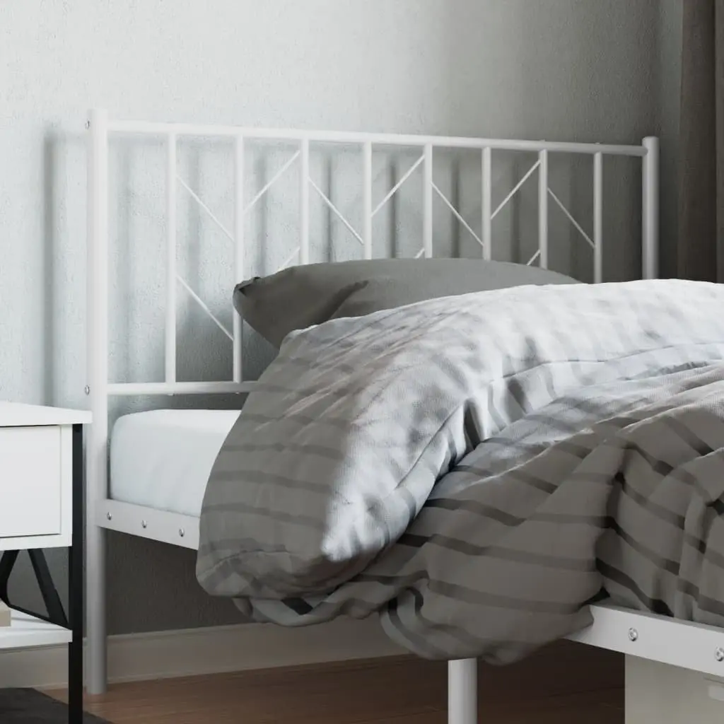 Metal Headboard White 107cm Steel Bed Frame Head Support