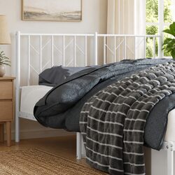 Elegant White Metal Headboard 135cm for Cozy Bedrooms