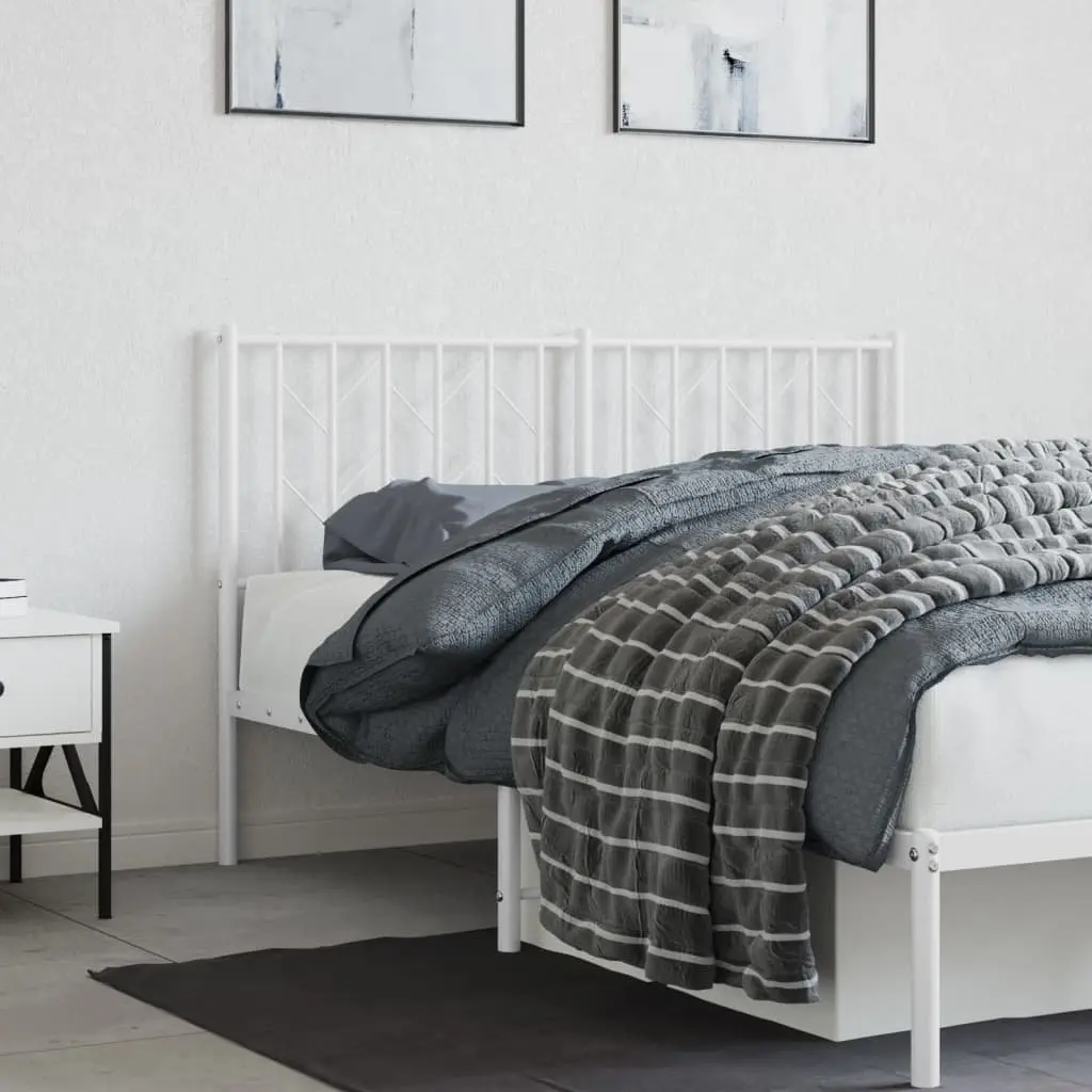 Metal Headboard White 135cm Bed Header Steel Frame Bedroom Furniture
