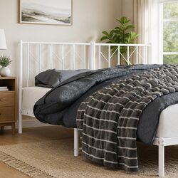 White Metal Headboard 150cm Bed Frame Addition