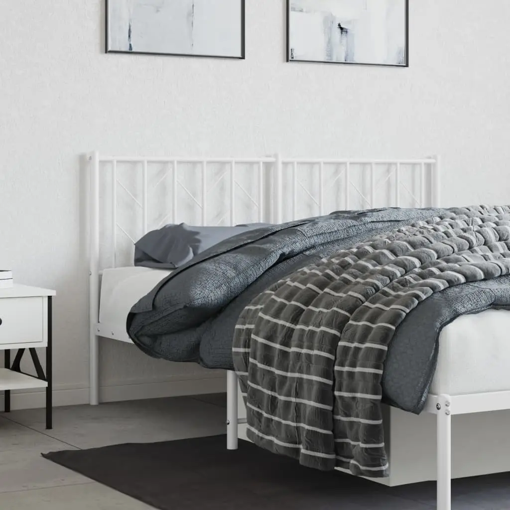 Metal Headboard White 150cm Steel Frame Bedroom Furniture