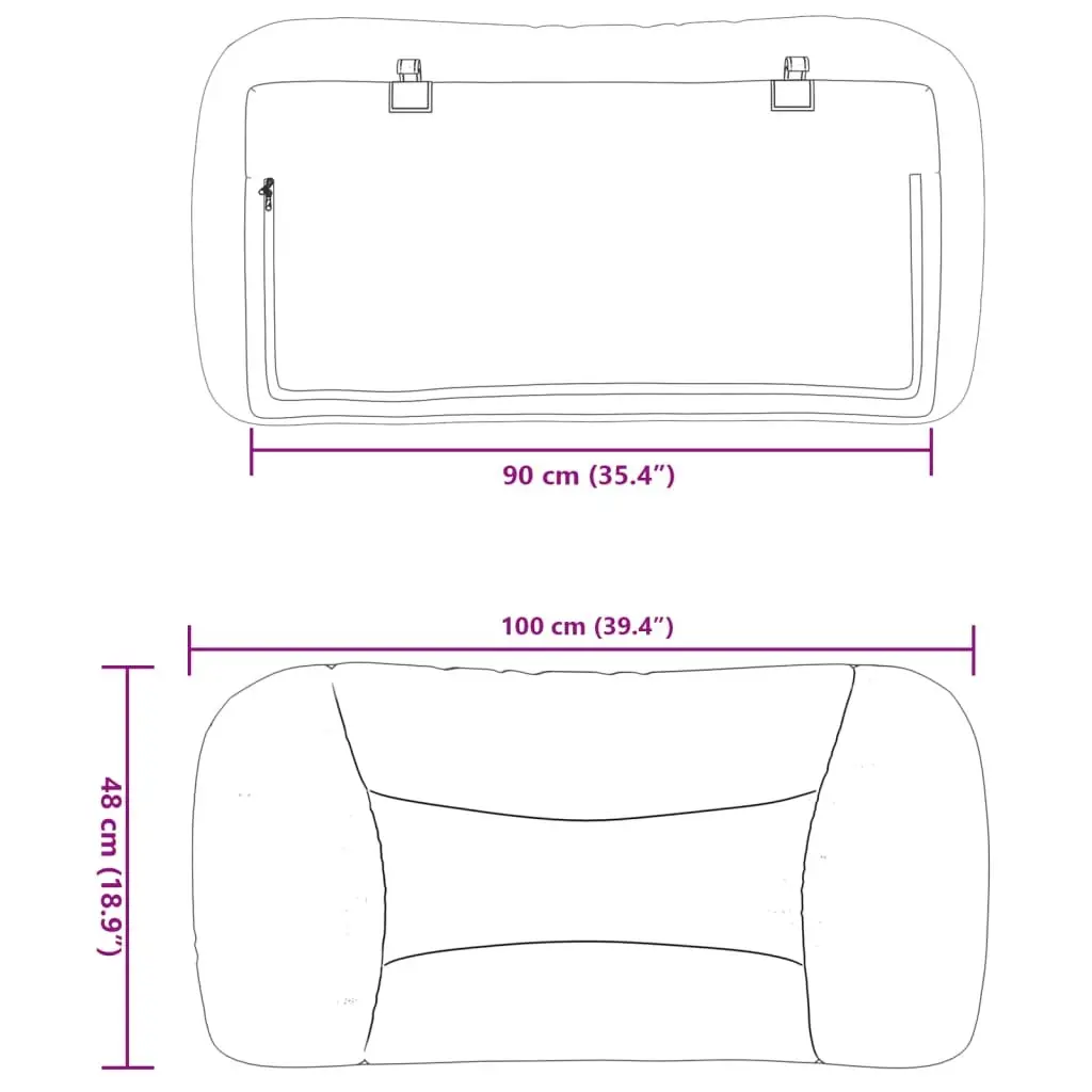 Fabric Headboard Cushion Wall Mount Back Support 90cm Dark Grey