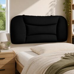 Elegant 90 cm Black Fabric Headboard Cushion