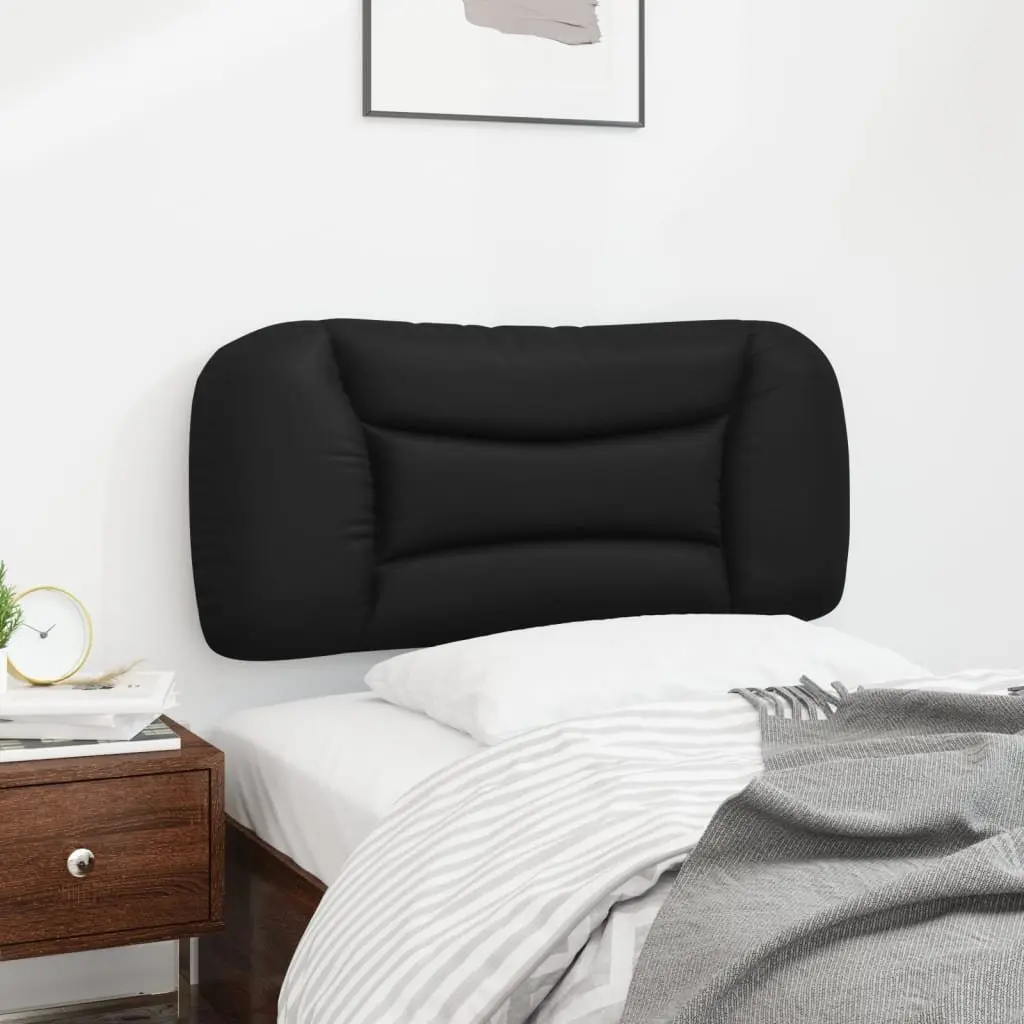 Wall Mounted Bed Pillow Faux Leather Upholstered Cushion Black 90cm Supportive Headboard