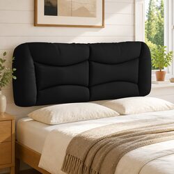 Upholstered Black Headboard Cushion for Double Beds