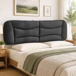 Dark Grey Fabric Headboard Cushion 180cm