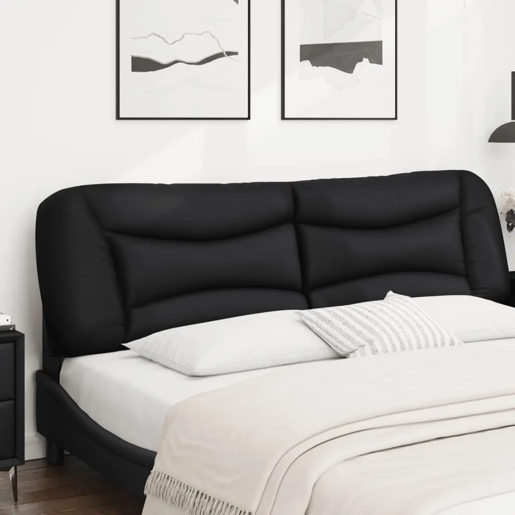 Headboard Cushion Black 180cm Faux Leather Upholstered Wall Mount Pillow