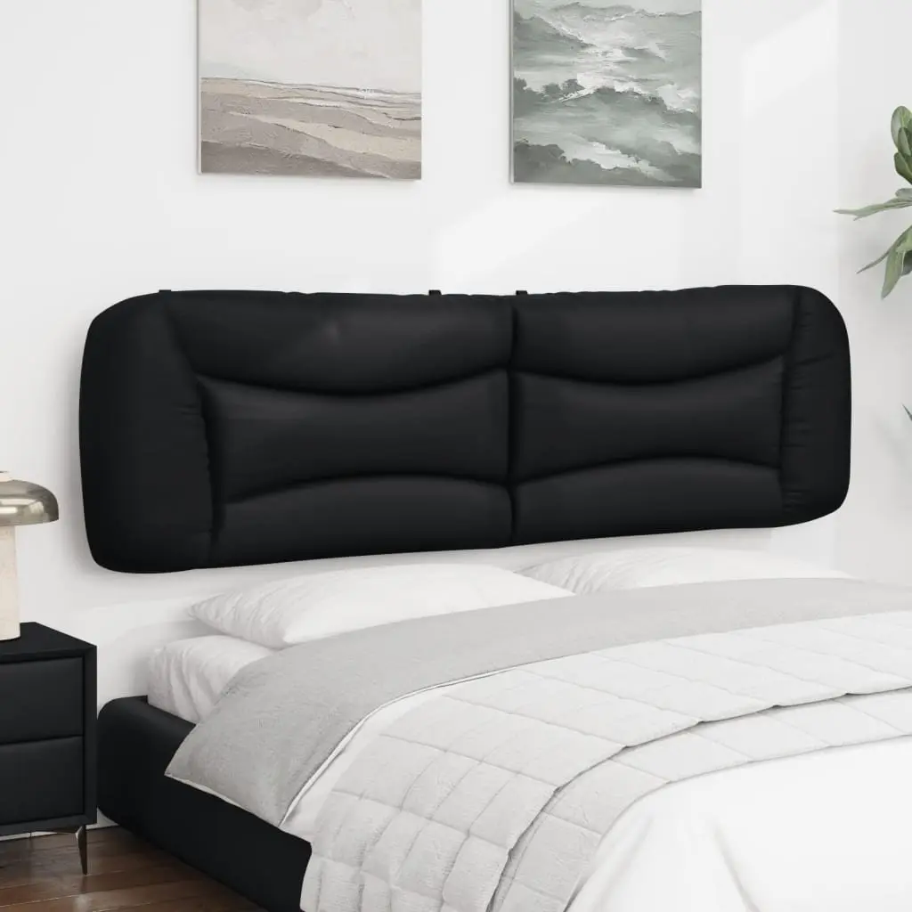 Headboard Cushion Black 180cm Faux Leather Upholstered Wall Mount Pillow