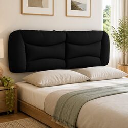 Upholstered Black Queen Headboard Cushion 152cm
