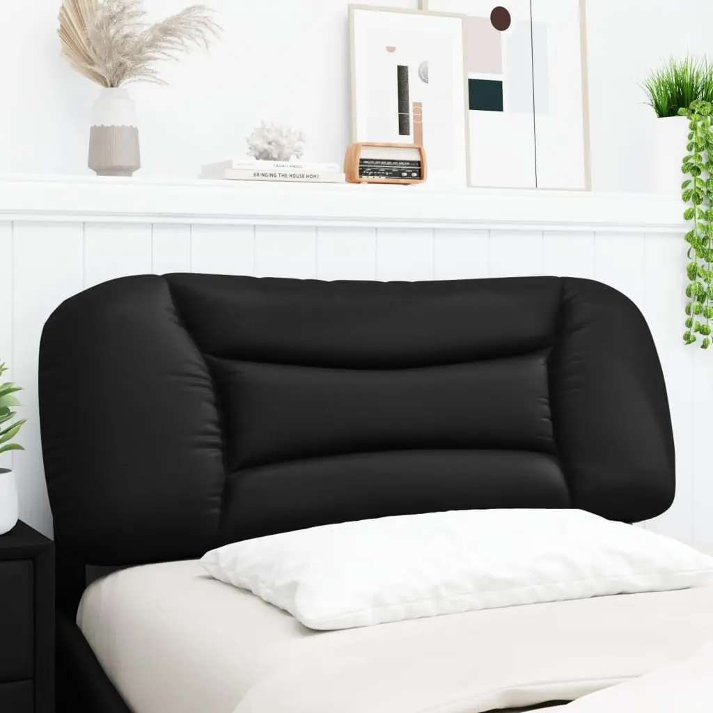 King Single Black Faux Leather Headboard Cushion 107cm