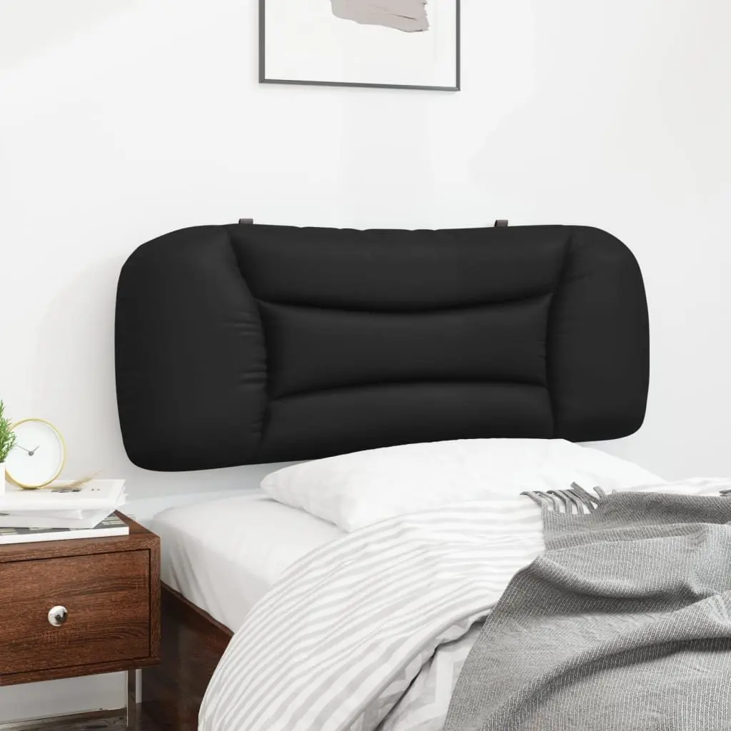 King Single Black Faux Leather Headboard Cushion 107cm