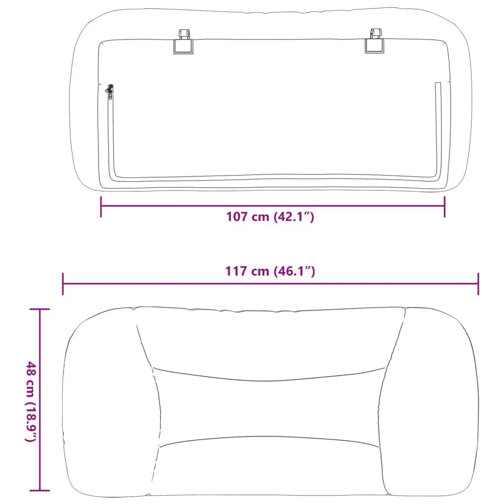 King Single Black Faux Leather Headboard Cushion 107cm