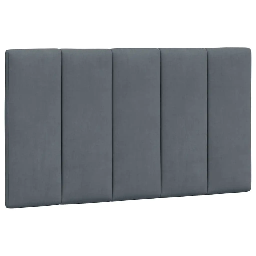 Headboard Cushion Grey Velvet 90cm Upholstered Wall Mount Pillow