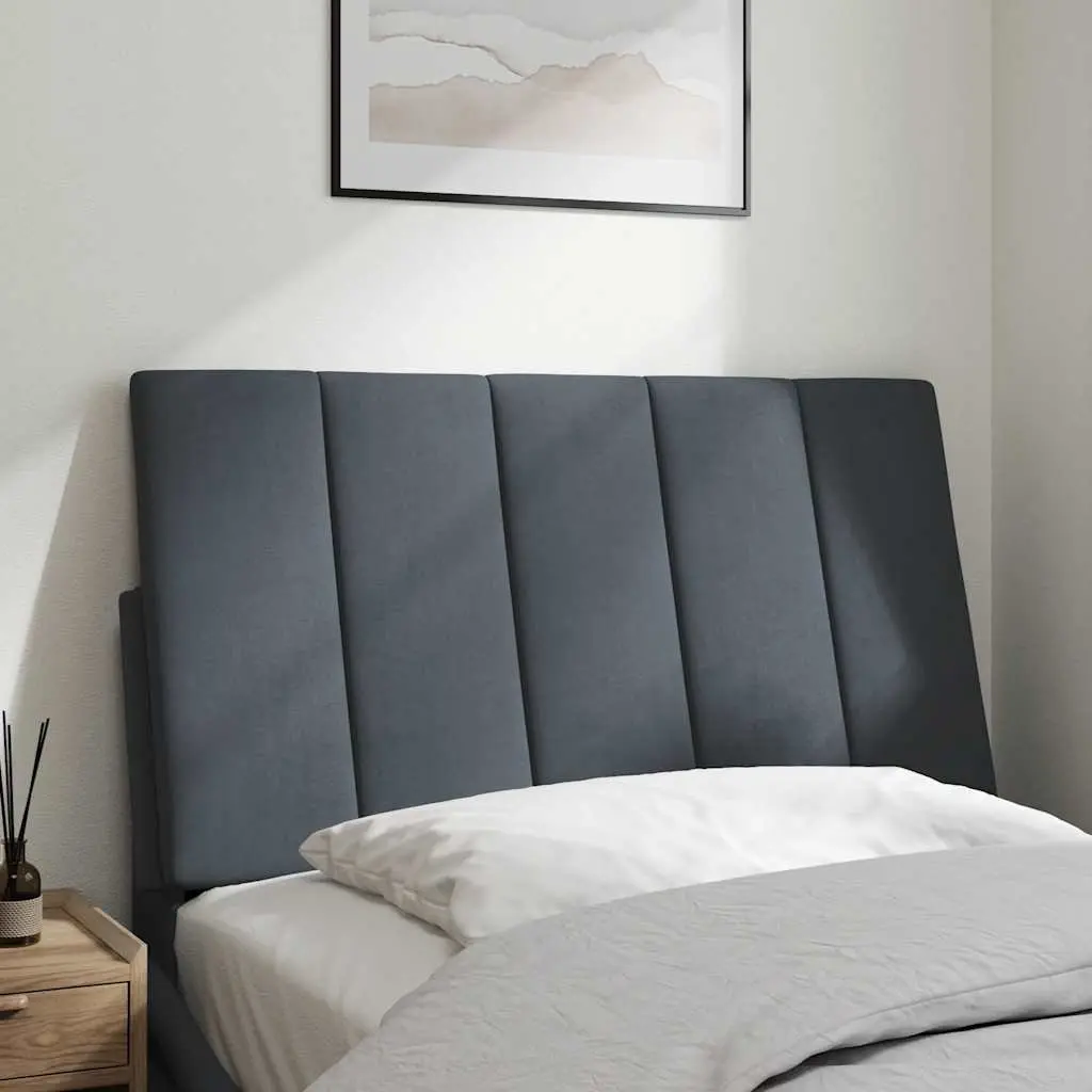 Headboard Cushion Grey Velvet 90cm Upholstered Wall Mount Pillow