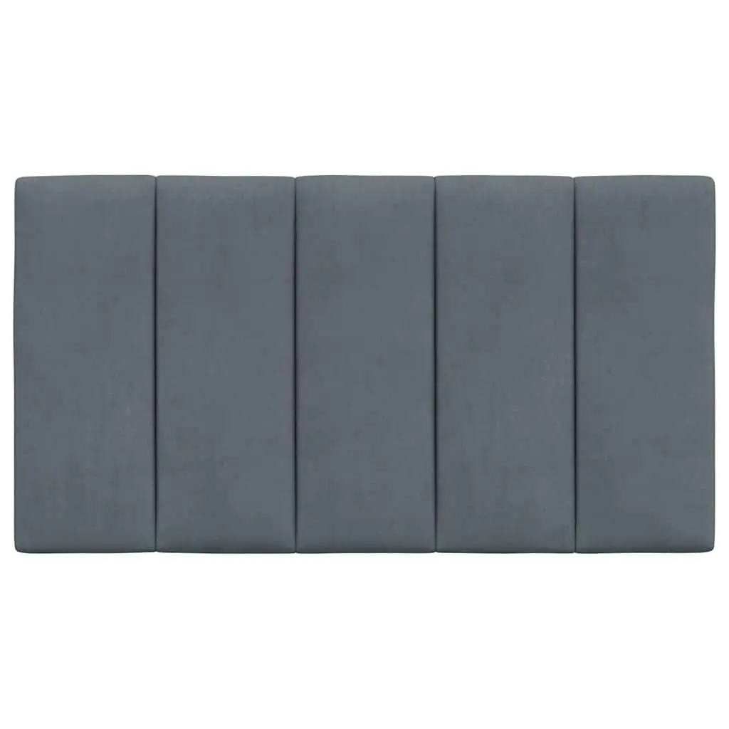 Headboard Cushion Grey Velvet 90cm Upholstered Wall Mount Pillow