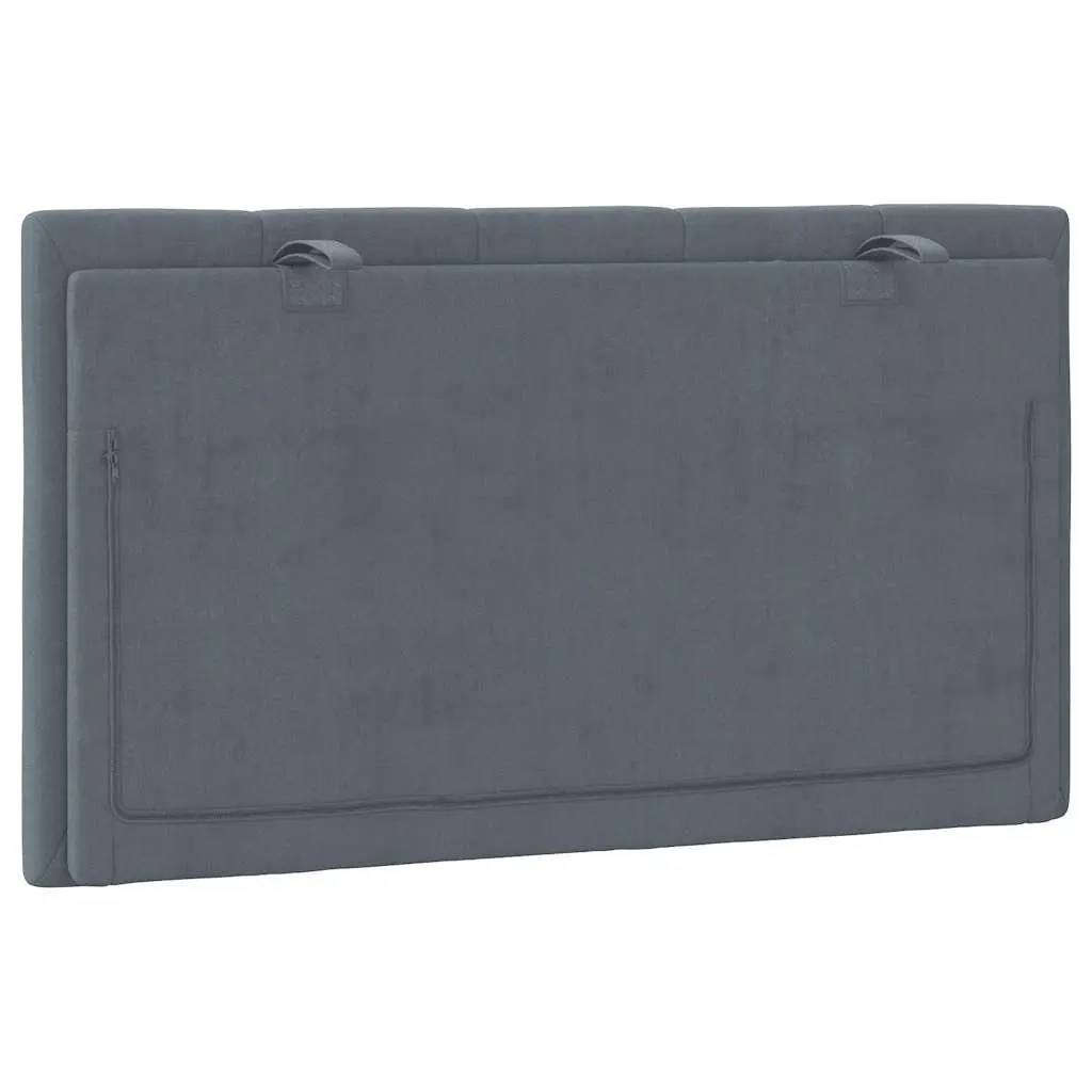 Headboard Cushion Grey Velvet 90cm Upholstered Wall Mount Pillow
