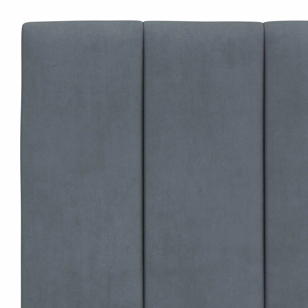 Headboard Cushion Grey Velvet 90cm Upholstered Wall Mount Pillow