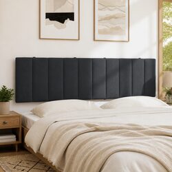 Velvet Headboard Cushion Dark Grey 180cm Wall-Mounted