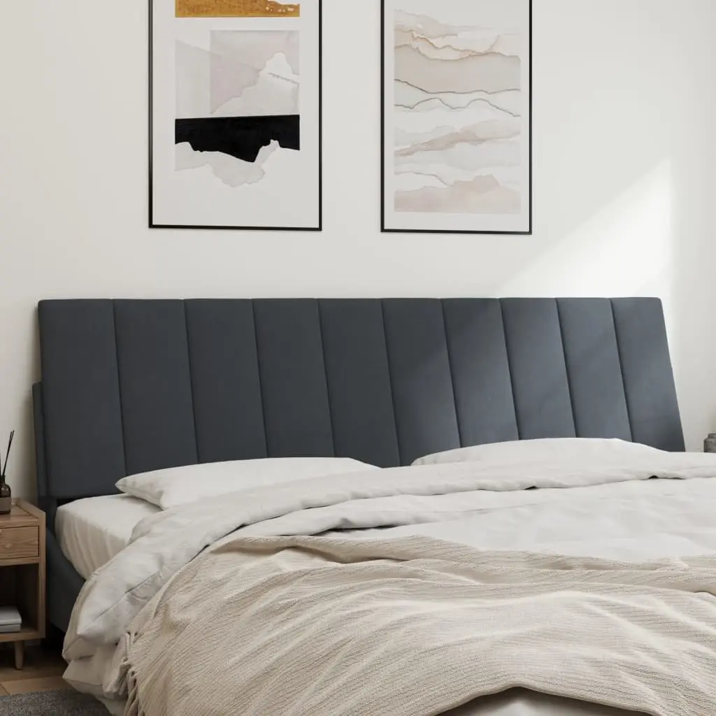 Velvet Headboard Cushion Dark Grey 180cm Wall-Mounted