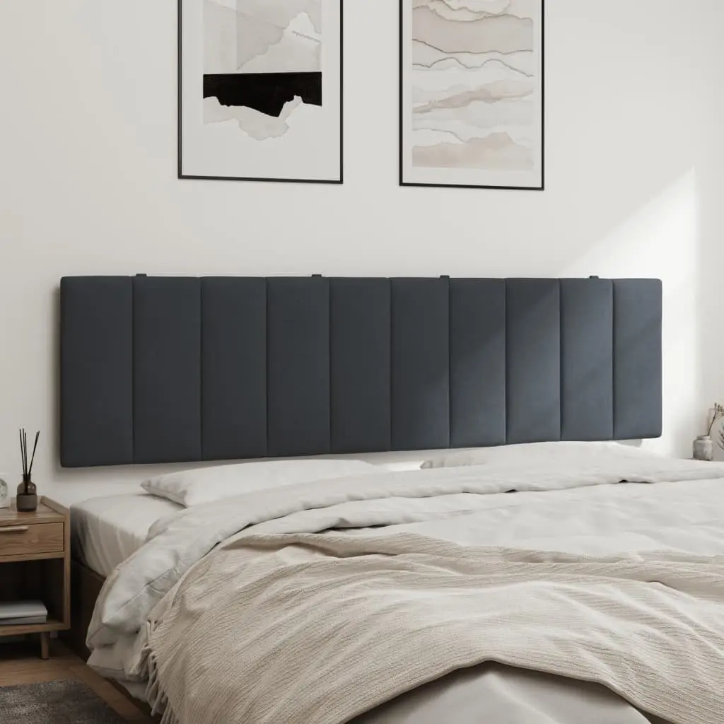Velvet Headboard Cushion Dark Grey 180cm Wall-Mounted