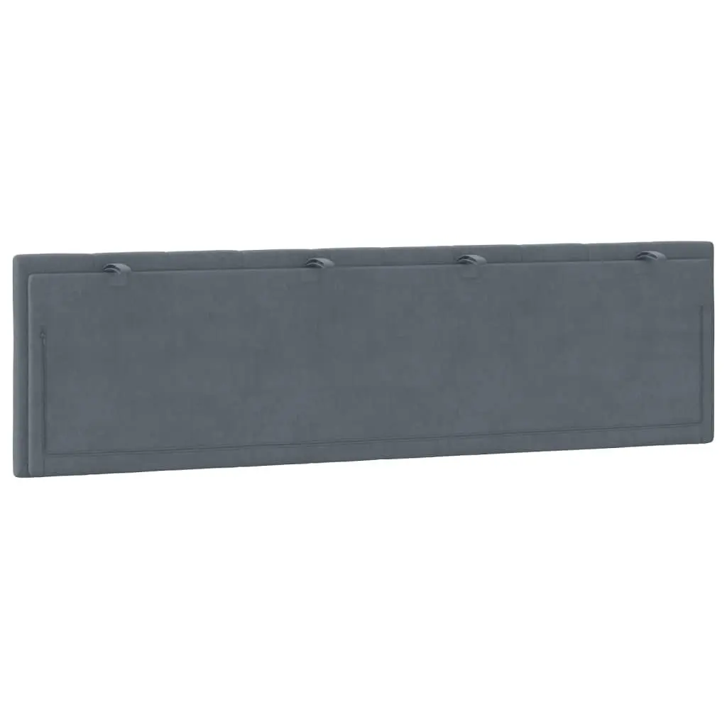 Velvet Headboard Cushion Dark Grey 180cm Wall-Mounted