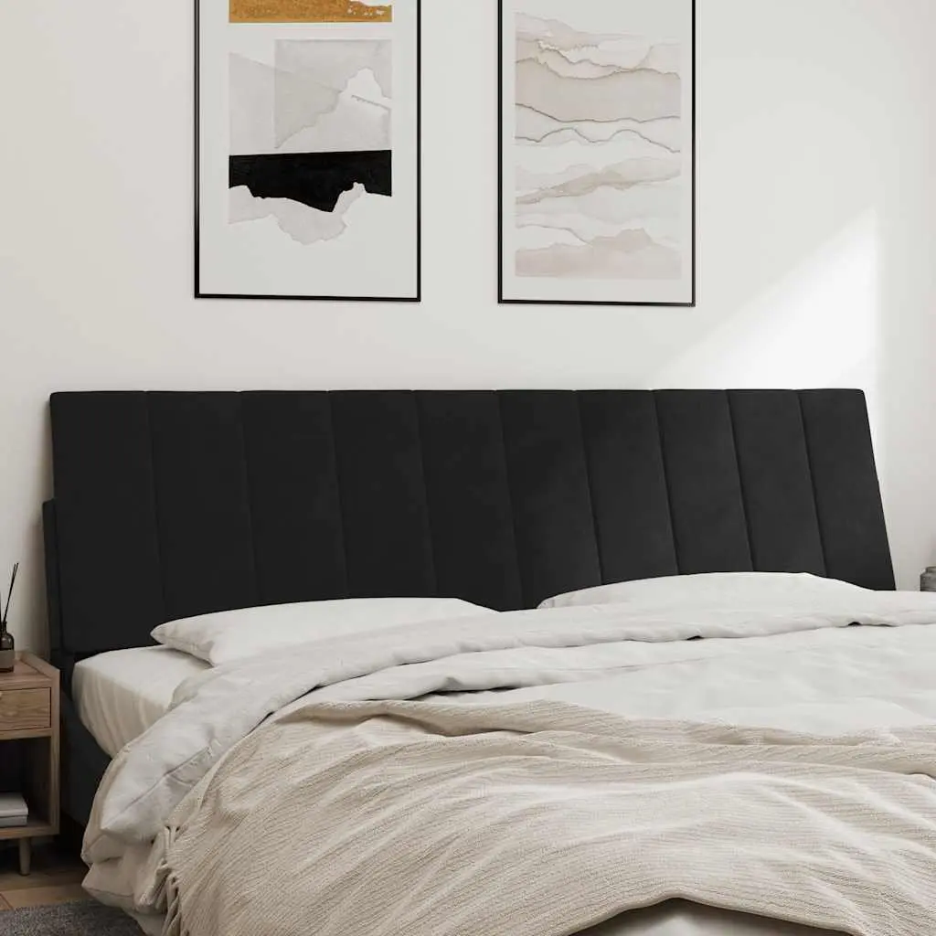 Velvet Headboard Cushion Black 180cm Wall-Mounted Pillow