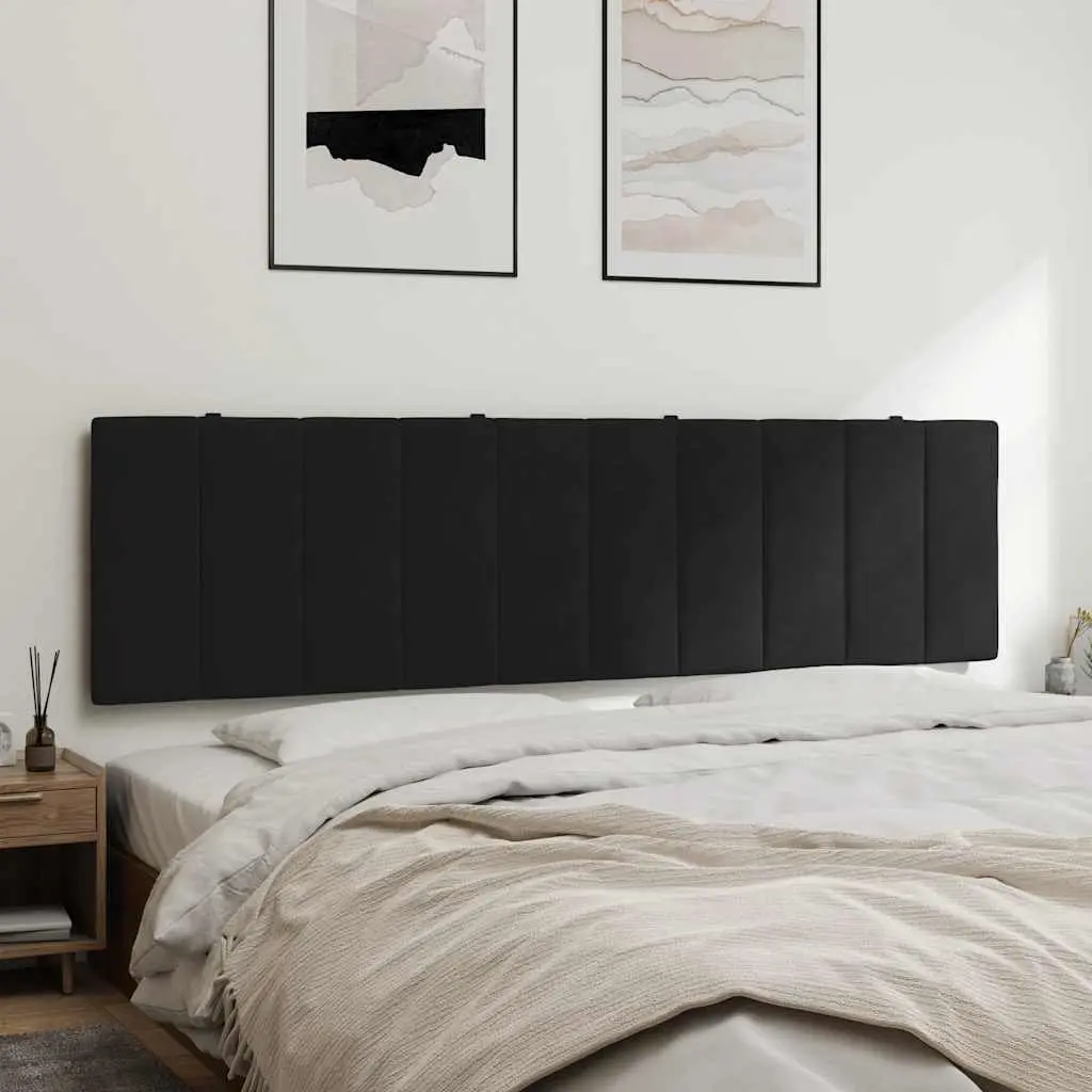 Velvet Headboard Cushion Black 180cm Wall-Mounted Pillow