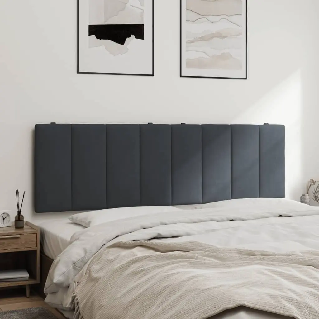 Velvet Headboard Cushion Dark Grey 152cm Foam Upholstered Pillow Support