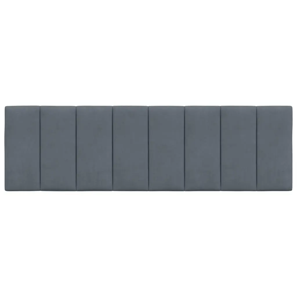 Velvet Headboard Cushion Dark Grey 152cm Foam Upholstered Pillow Support