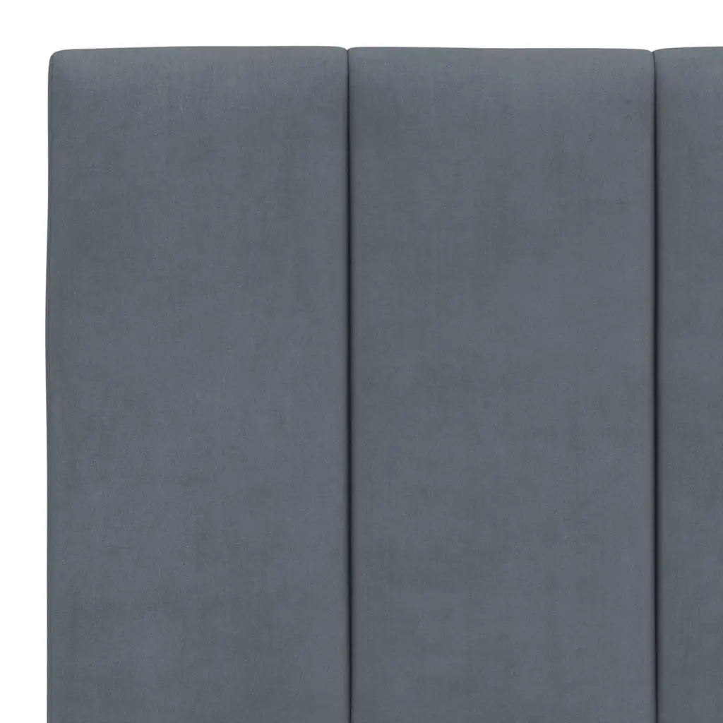 Velvet Headboard Cushion Dark Grey 152cm Foam Upholstered Pillow Support