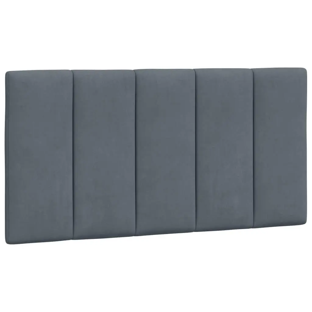 Headboard Cushion Grey Velvet 107cm King Single Foam Padded Wall Mount