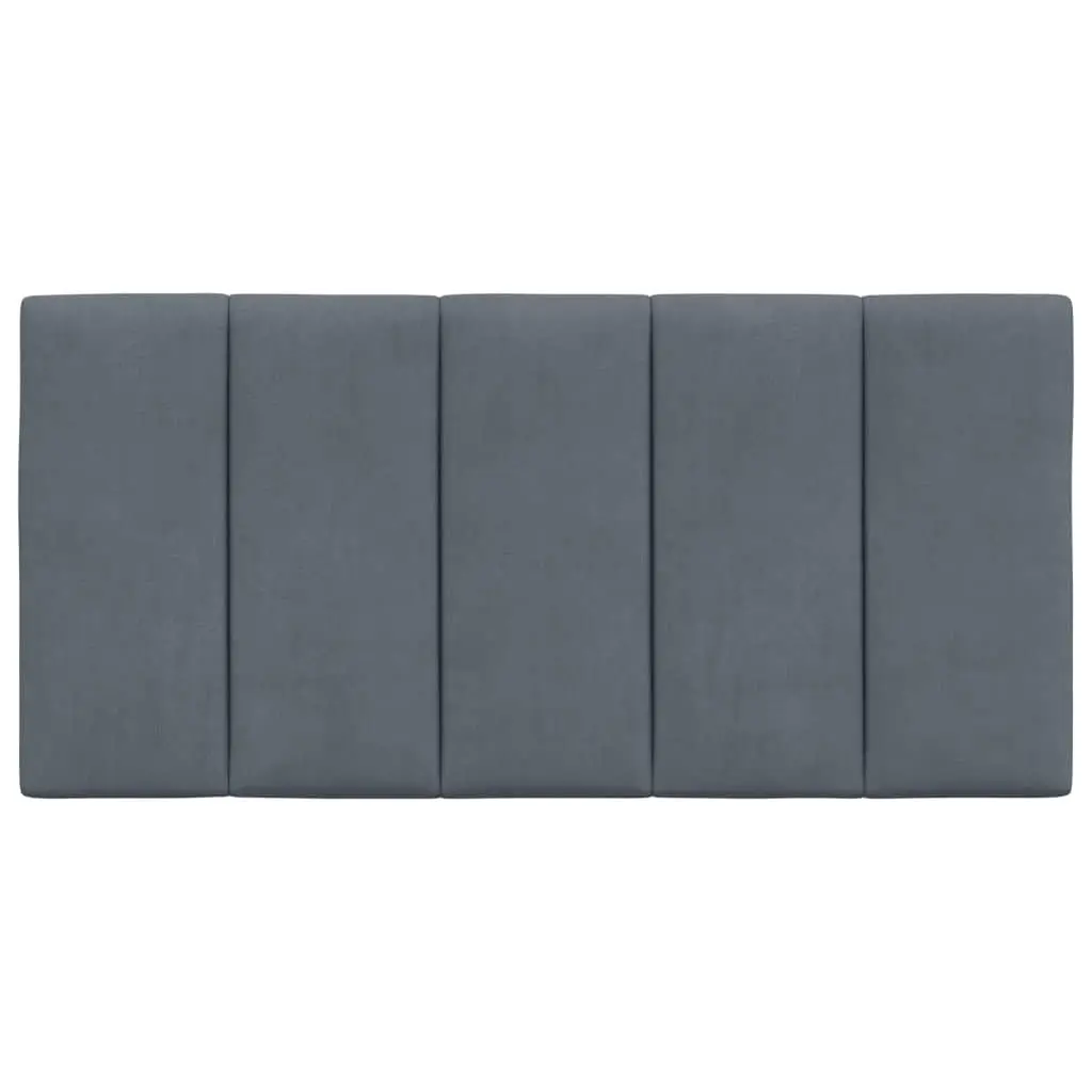 Headboard Cushion Grey Velvet 107cm King Single Foam Padded Wall Mount